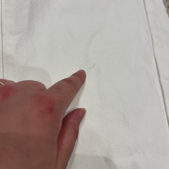 NWT Madewell Pieced Barrel Leg Jeans Sz 24 Petite White Raw Hem Denim Casual - Picture 2 of 8